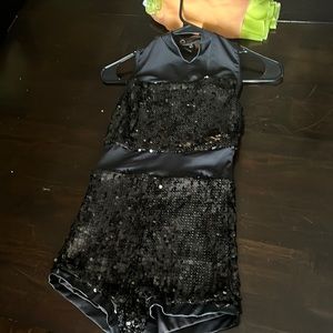 Black sequin dance costume